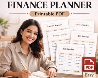Monthly Finance Dashboard Printable | Budget Planner PDF (Digital Download)