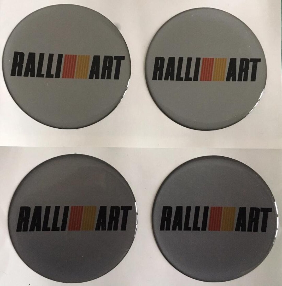 三菱 ラリーアート アルミホイールセンターキャップ ハブドームステッカー x4 エボリューションカー シルバー ブラック 全サイズ対応 - Etsy  日本