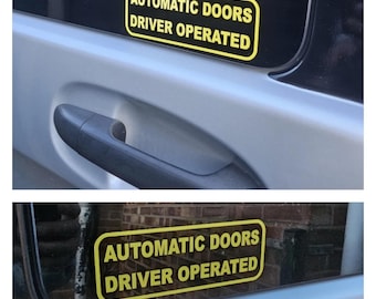 Automatic doors driver operated taxi minibus coach can travel window stickers decals x2 all colours