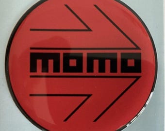 Momo car steering wheel badge insert gear knob emblem all colour combos and sizes red black chrome silver yellow orange blue