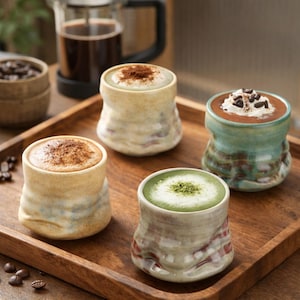 Taza de té de cerámica hecha a mano, taza de cerámica estilo Wabi-Sabi, taza de sake rústica japonesa hecha a mano, taza de café zen, regalo único y natural para ella.