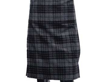 Handmade Grey Watch Tartan Kilt | Acrylic Wool, Custom Sizes