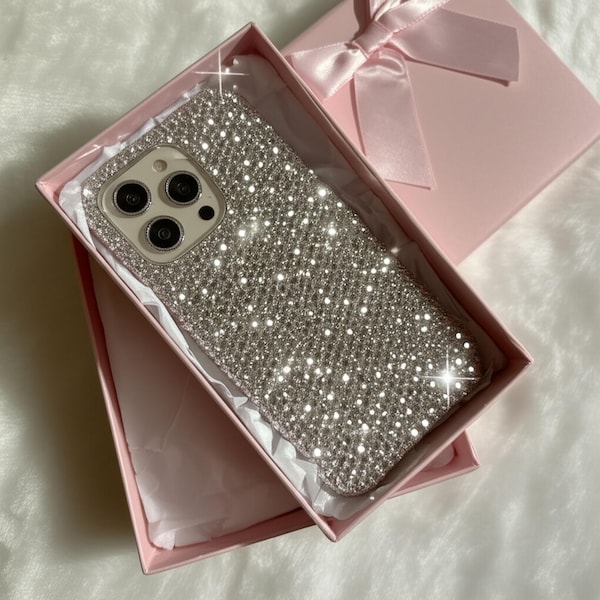 Bling Rhinestone iPhone Case Personalized Crystal Glitter Phone Cover For Samsung With Gift Box