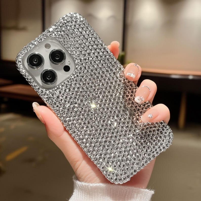 Phone Rhinestones Bling Rhinestone iPhone Case Personalized Crystal Glitter Phone Cover ...