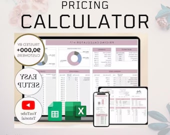 Pricing Calculator Digital Tool Business Pricing Spreadsheet Cost Calculator Profit Pricing Planner Instant Download