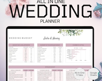 Hochzeitsplaner Digital Printable Hochzeitsplaner PDF Braut Organisator Checkliste Budget Tracker Sofortiger Download