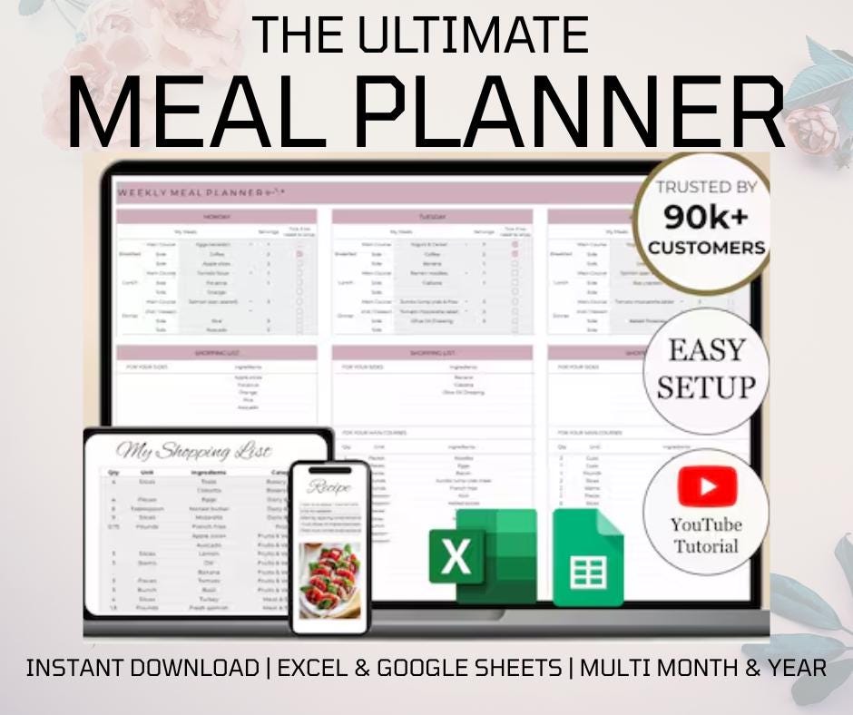 The Ultimate Meal Planner Printable Weekly Meal Planner PDF Grocery ...