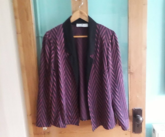 Vintage 1980s Imagination pink and black blazer ja
