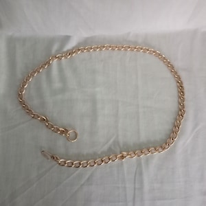Vintage 1970s 80s Goldtone Metal Decorative Chain Belt Up To 36&quot;