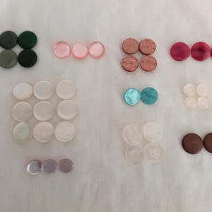 Lot of 10 sets of vintage mid century pearlised lucite buttons for crafts sewing haberdashery