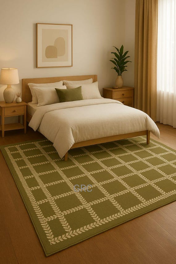 Blue Oriental Area Rug: Colorful Floral Boho Design