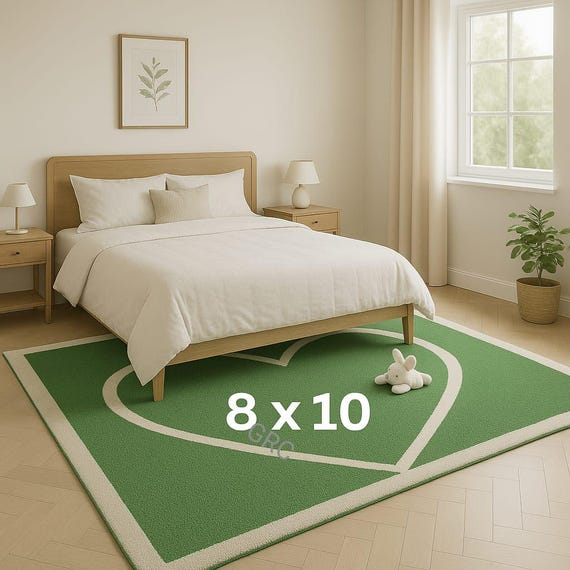 Green Heart Area Rug 8x10 – Hand-Tufted Modern Carpet