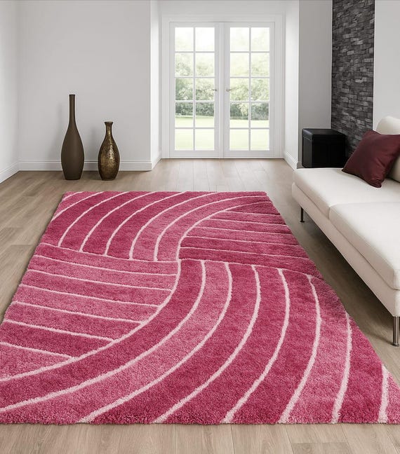 Pink Butterfly Rug: Tufted Colorful Carpet, Boho Home Decor