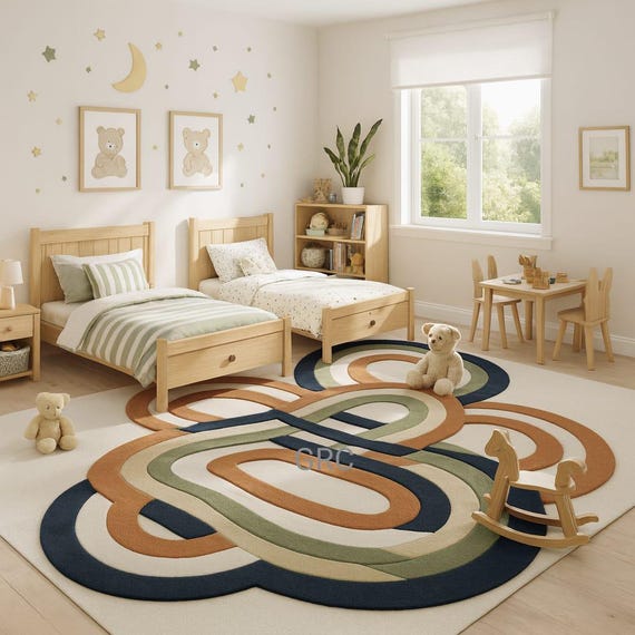 Modern Abstract Loop Rug 8x10 | Multicolor Geometric Design
