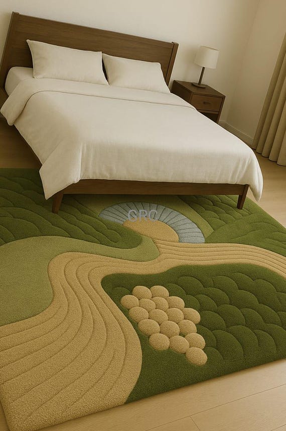 Handmade 3D Landscape Rug: Tufted Nursery Play Mat