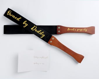 Pagaie de fessée en cuir personnalisée, incluez des messages cadeaux et acceptez la personnalisation du logo