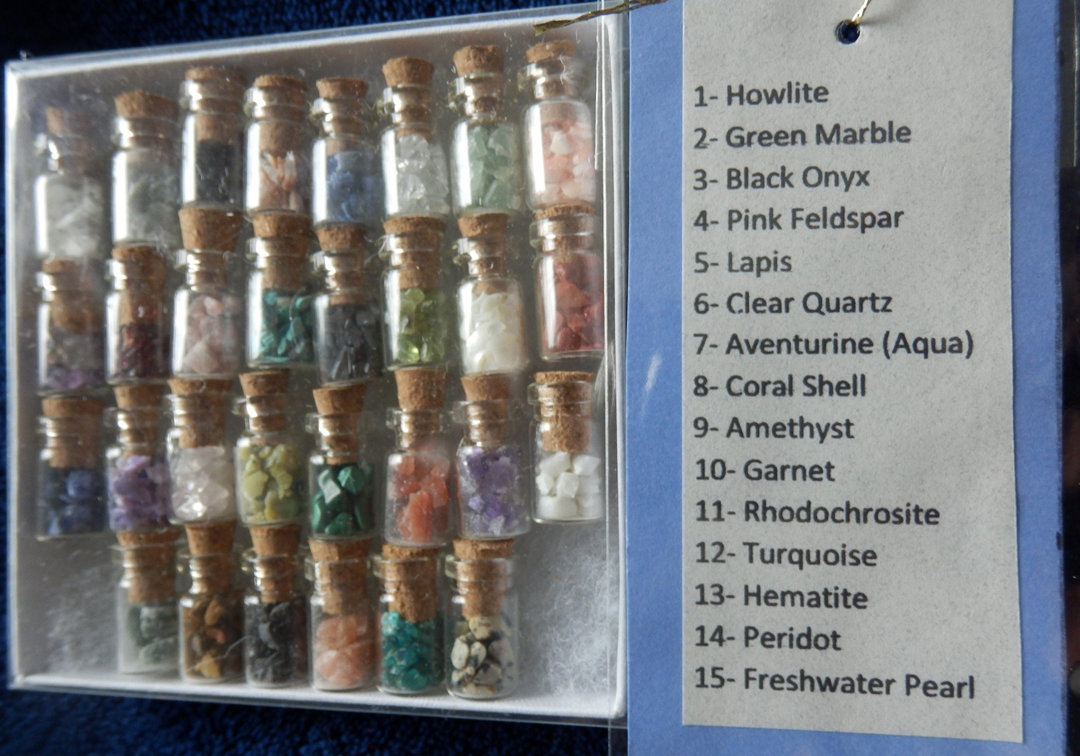 Earths Natural Gems and Minerals A box of 30 tiny jars with Etsy