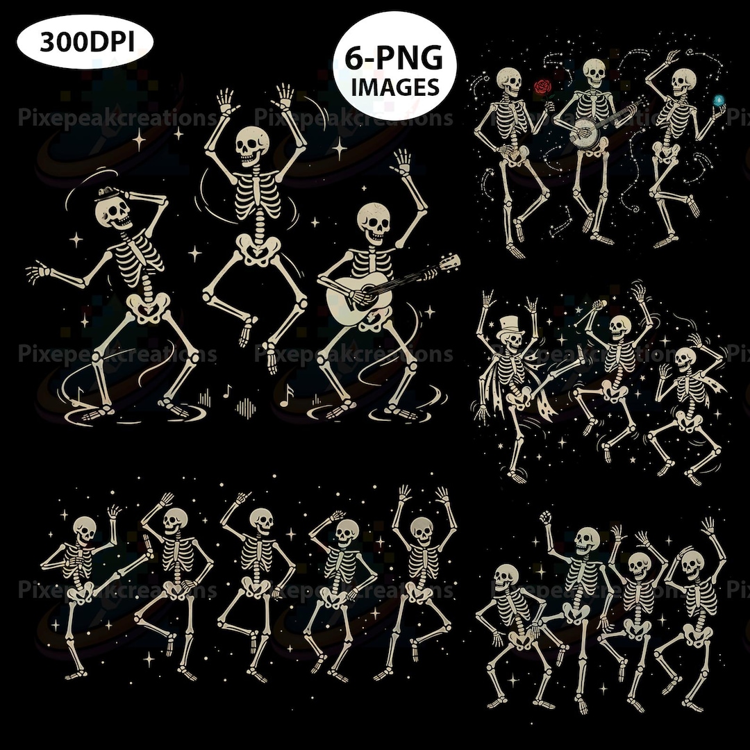 Dancing Skeletons PNG Clipart, Halloween Skeleton Graphics, Funny ...