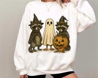 Spooky Raccoon Ghost PNG | Funny Halloween Shirt Design (Digital Download)