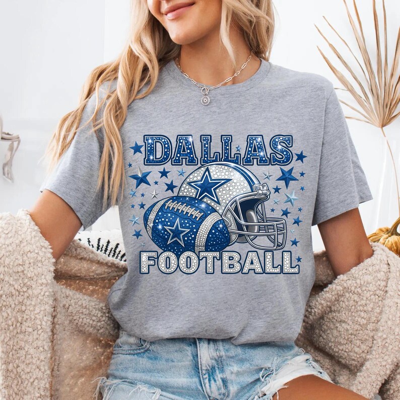 Dallas Football Glitter PNG, Helmet Ball Sublimation Design, Faux ...