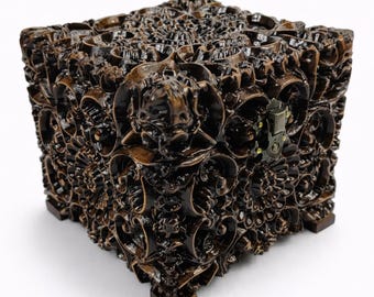 Hand-Carved Walnut Jewelry Box: Carpathian Rustic Keepsake Box