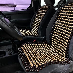Set med 2 sätesöverdrag i bokträpärlor – Massagematta för kontorsstolar