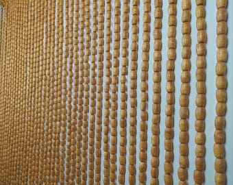 Wooden Bead Curtain Sunny Yellow 1×2 m – Doorway Hanging Beads Room Divider 40 Strands