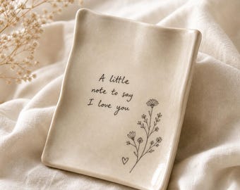 Targa in ceramica personalizzata: ricordo personalizzato con lettera d'amore, decorazione romantica fatta a mano.
