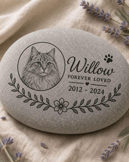 Personalized Pet Memorial Stone Custom Engraved Dog Cat Memorial Grave Marker Photo Garden Keepsake Sympathy Loss Remembrance Gift By MAPLECRAFTSTUDIOC Designed by MAPLECRAFTSTUDIOC Shop owned by Gloria 11 months on Etsy