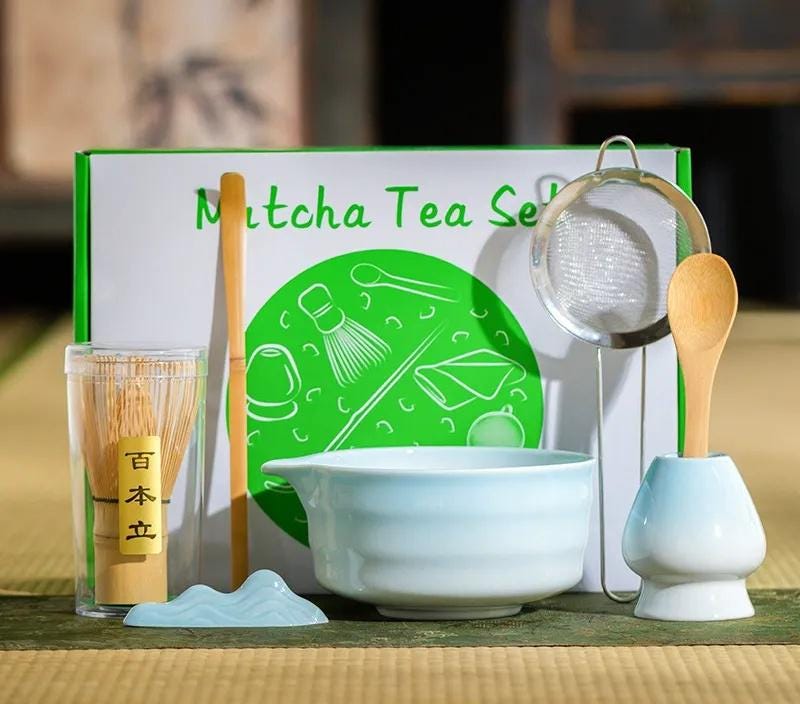 手作り陶器製抹茶碗7点セット：日本の茶道キット - Etsy 日本