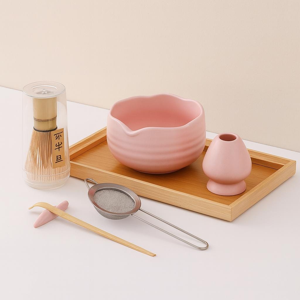 WIYETY Handgemachte Keramik Matcha Schssel Kiln-Varied Pink  580ml Matcha  Schale Mit Ausguss Fr Traditionelle Teezeremonie 580ml Keramik Schale