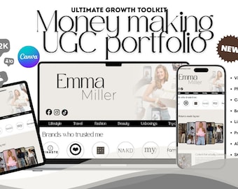 UGC Portfolio Template Canva | Editable Media Kit for Content Creators | Instant Download