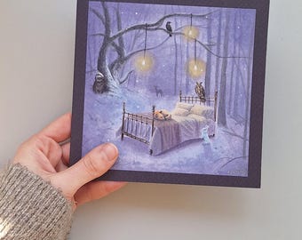 Slumberparty in the Woods Card 14,8x14,8 cm Incl Envelope