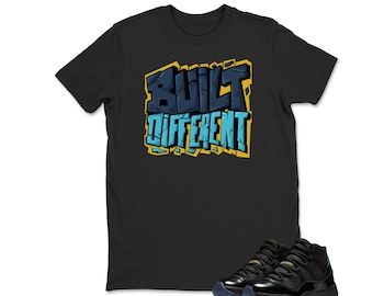 Jordan 11 Gamma Sneaker Match Built Different Unisex Match Tees Black, Sneaker Graphic Tee, Best Gift