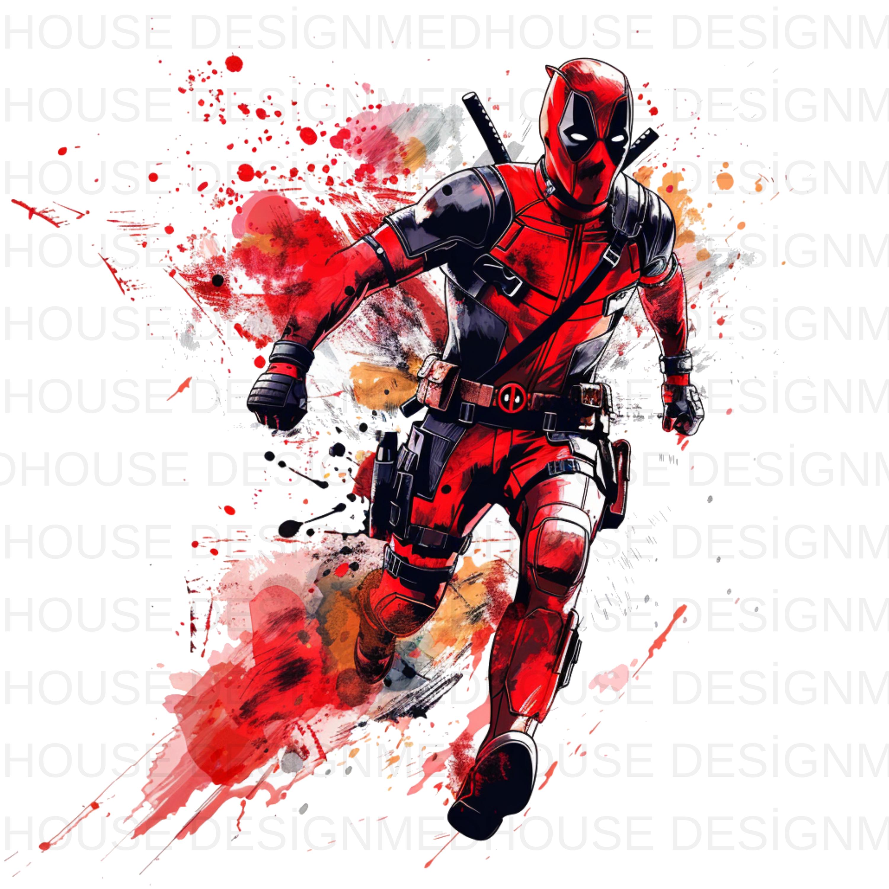 8 PNG Deadpool Lwatercolor : Splash Art, High-resolution (digital ...