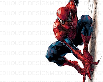 8 Spiderman Aquarell PNG: Splash Art, hochauflösende (Digitaler Download)