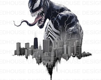8 Venom Acquerello PNG, Splash Art, Alta Risoluzione (Download Immediato)