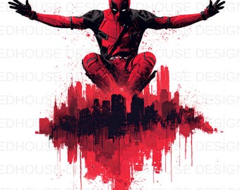 8 PNG Deadpool Watercolor : Splash Art, High-Resolution (Digital Download)