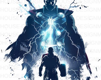 8 Thor Watercolor PNG: Splash-Style Transparent Files (Instant Download)