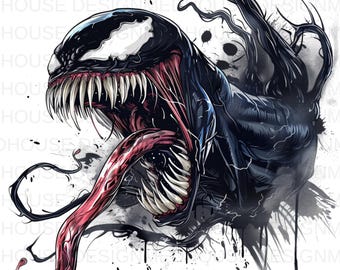 8 Venom Watercolor PNG, Splash Art, High-Resolution (Instant Download)