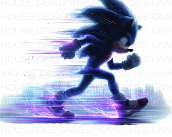 8 Sonic Watercolor PNG: Splash Style Clipart (Digital Download)