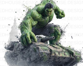 8 Hulk Watercolor PNGs: Splash Art Graphics (Instant Download)