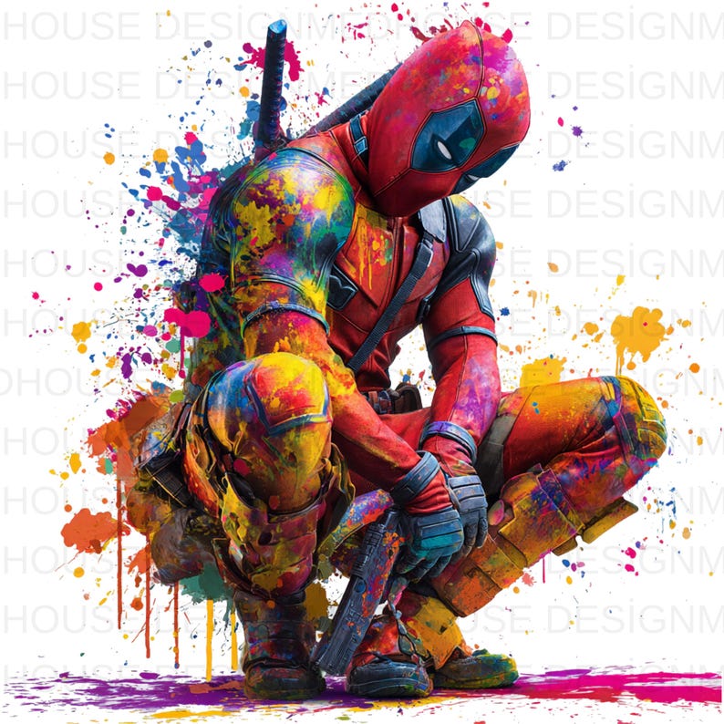 8 PNG Deadpool Lwatercolor : Splash Art, High-resolution (digital ...