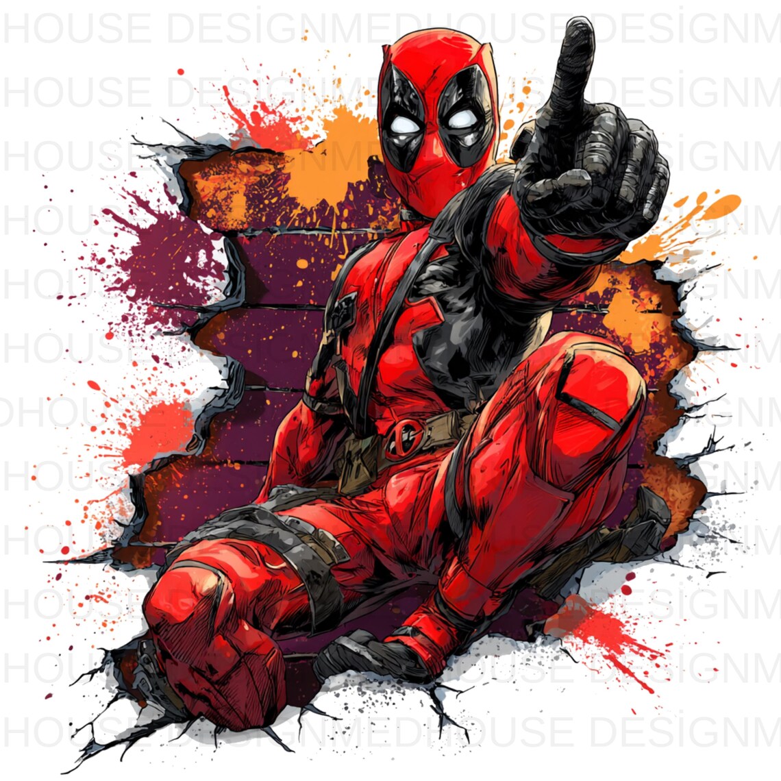 8 PNG Deadpool Lwatercolor : Splash Art, High-resolution (digital ...