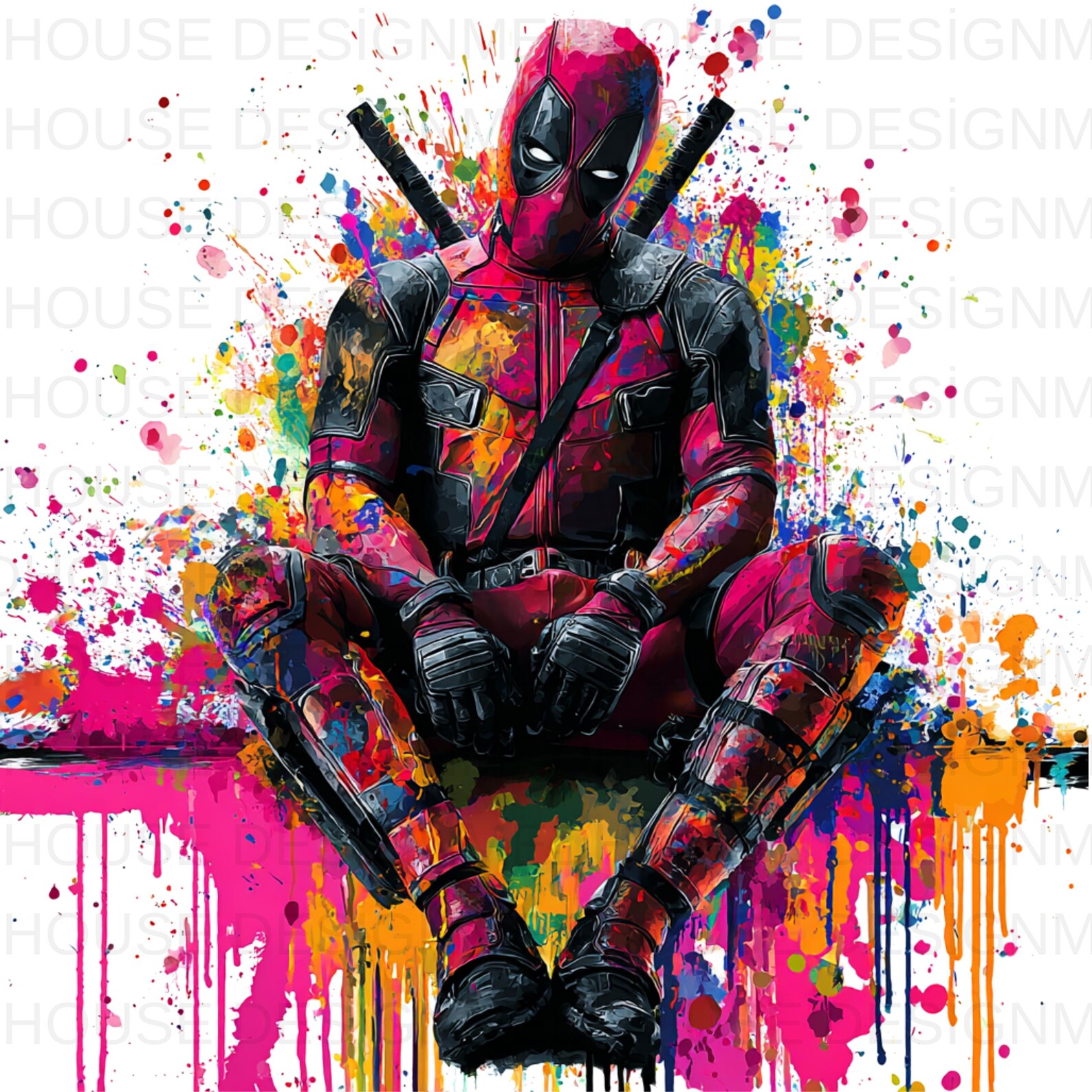 8 PNG Deadpool Lwatercolor : Splash Art, High-resolution (digital ...