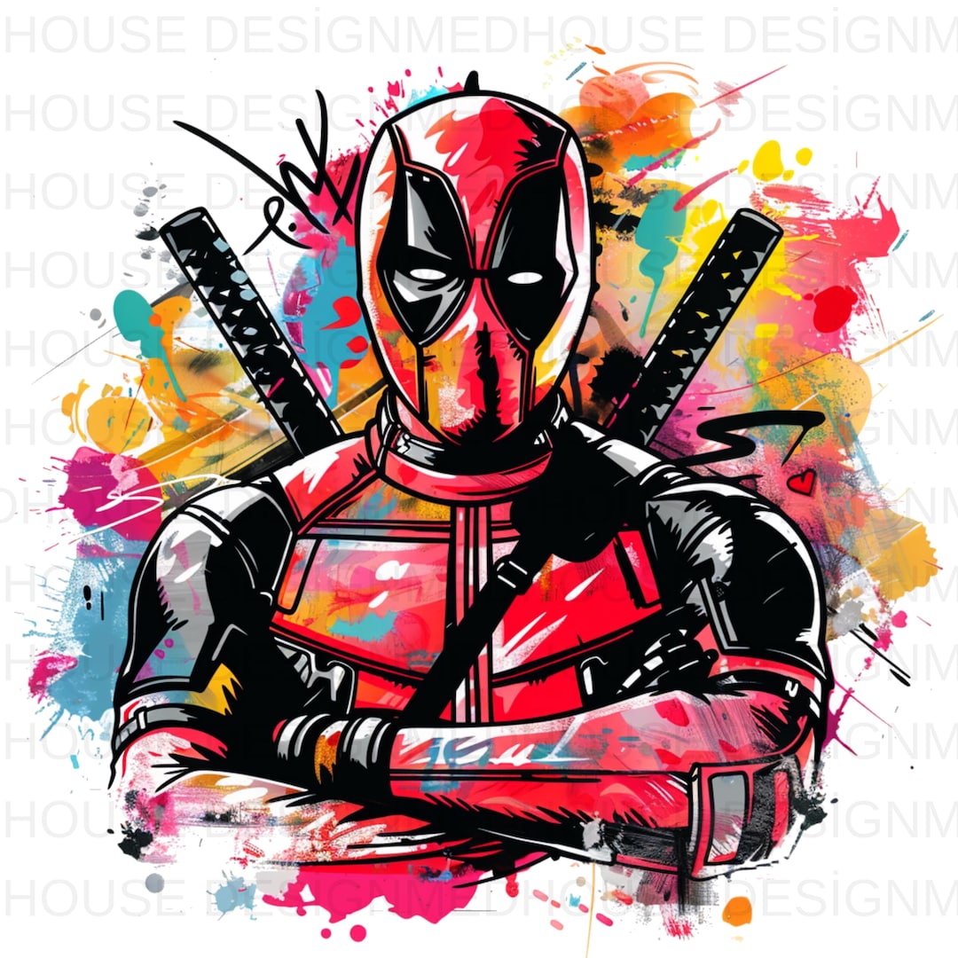 8 PNG Deadpool Lwatercolor : Splash Art, High-resolution (digital ...