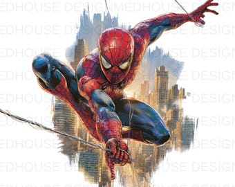 8 Spiderman Watercolor PNG: Splash Art, High-Resolution (Digital Download)