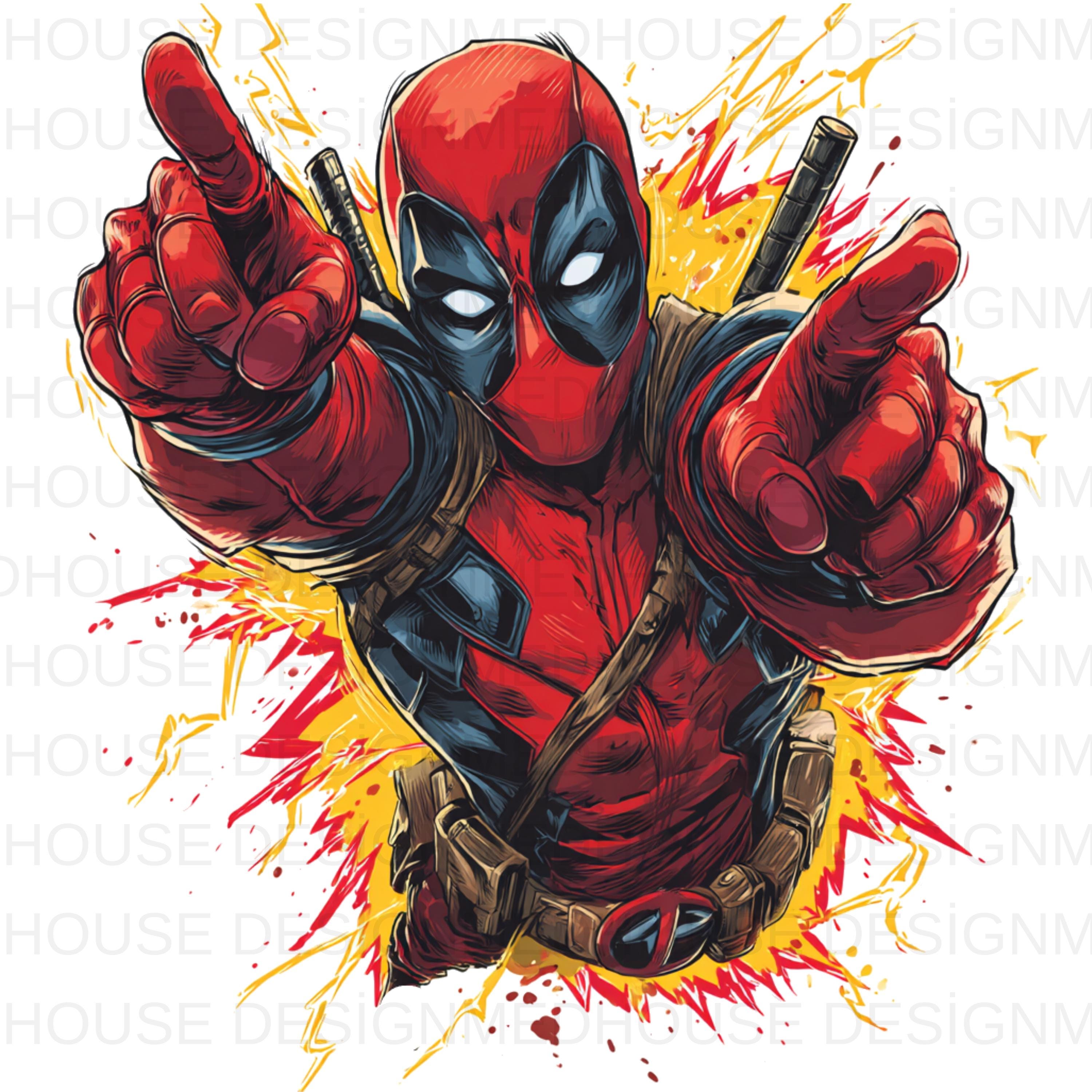 8 PNG Deadpool Lwatercolor : Splash Art, High-resolution (digital ...
