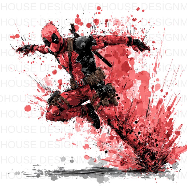 8 PNG Deadpool Lwatercolor : Splash Art, High-resolution (digital ...