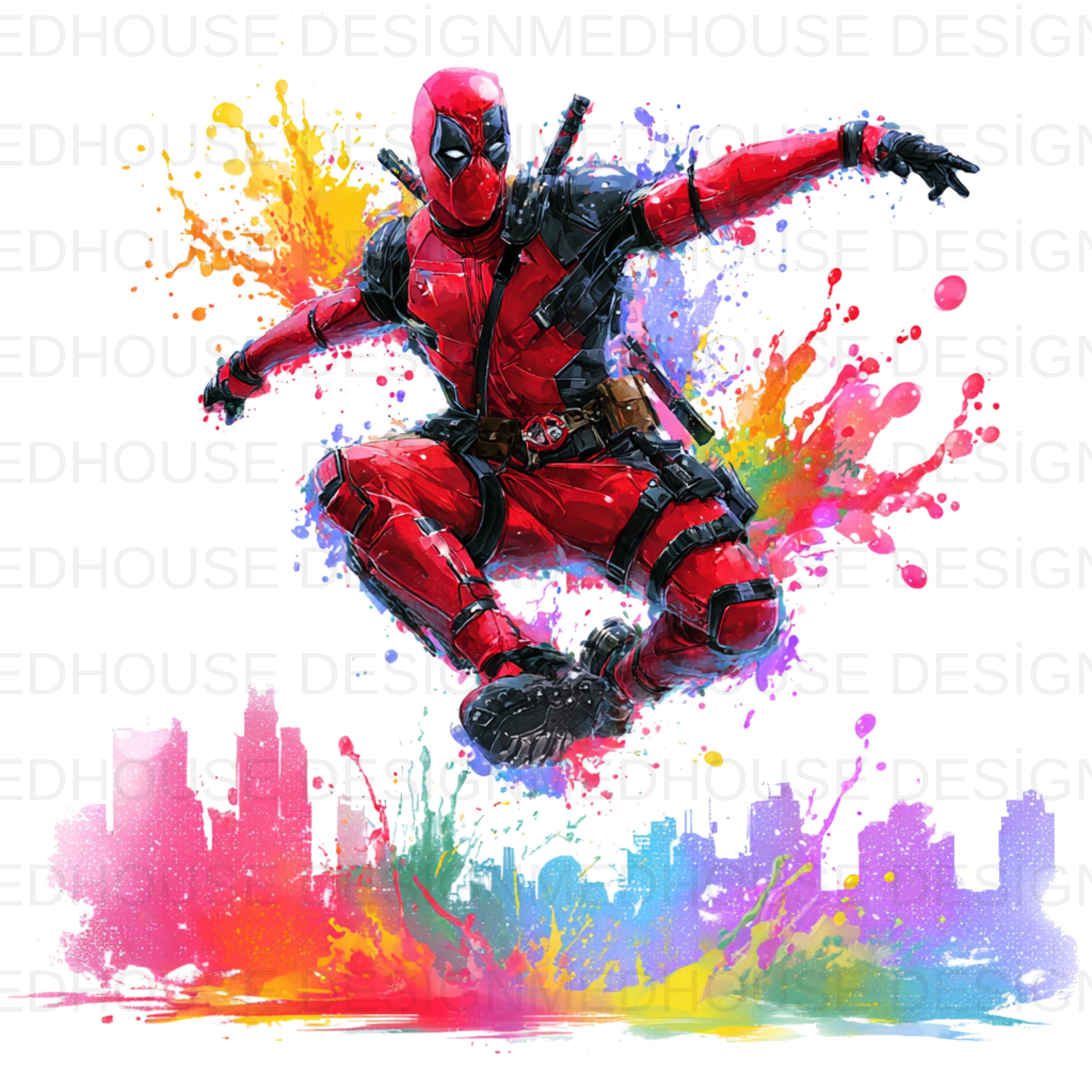 8 PNG Deadpool Watercolor : Splash Art, High-resolution (digital ...